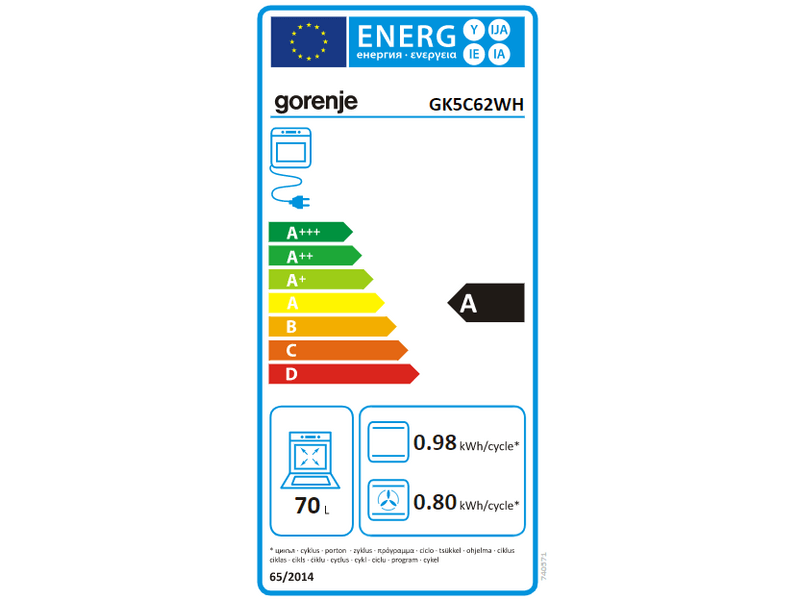 Gorenje GK5C62WH Kombinált Tűzhely
