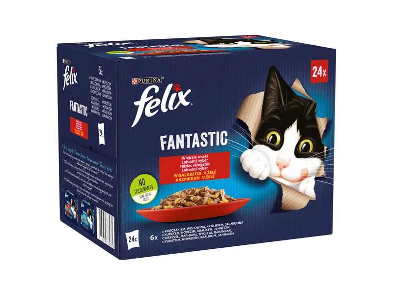 FELIX FANTASTIC Házias válogatás nedves macskaeledel 24x85g