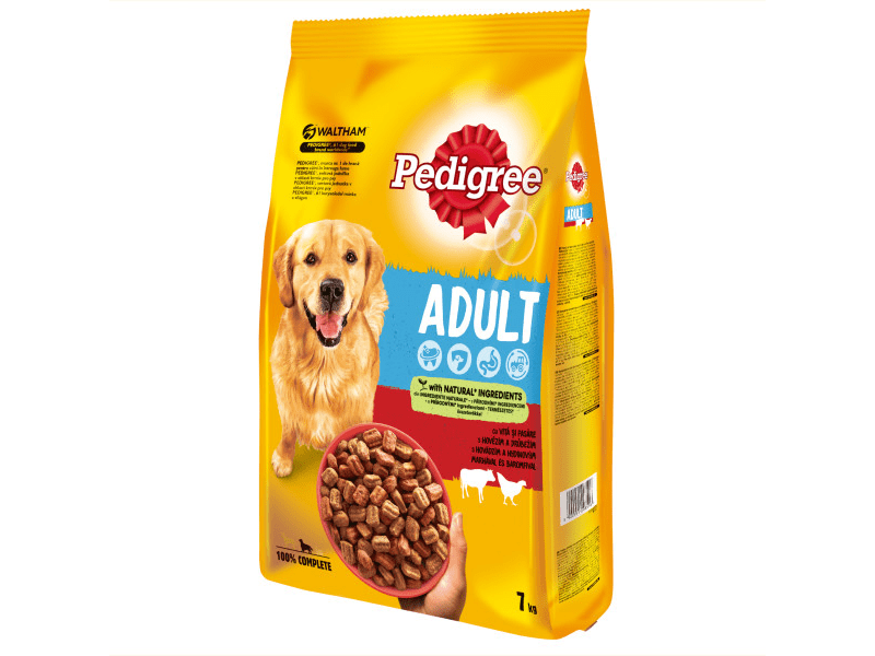 Pedigree száraztáp marha-baromfi felnőtt kutyák számára 7kg