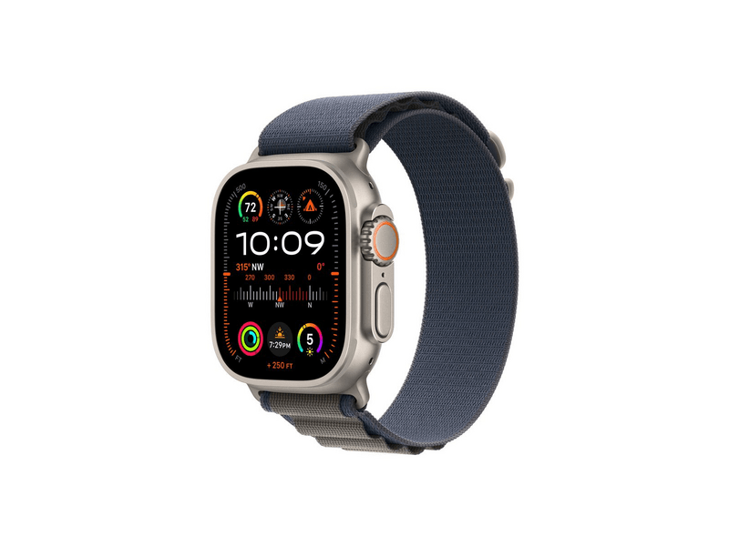 Apple Watch Ultra 2 GPS + Cellular 49 mm titántok, kék alpesi pánt L (MREQ3CM/A)