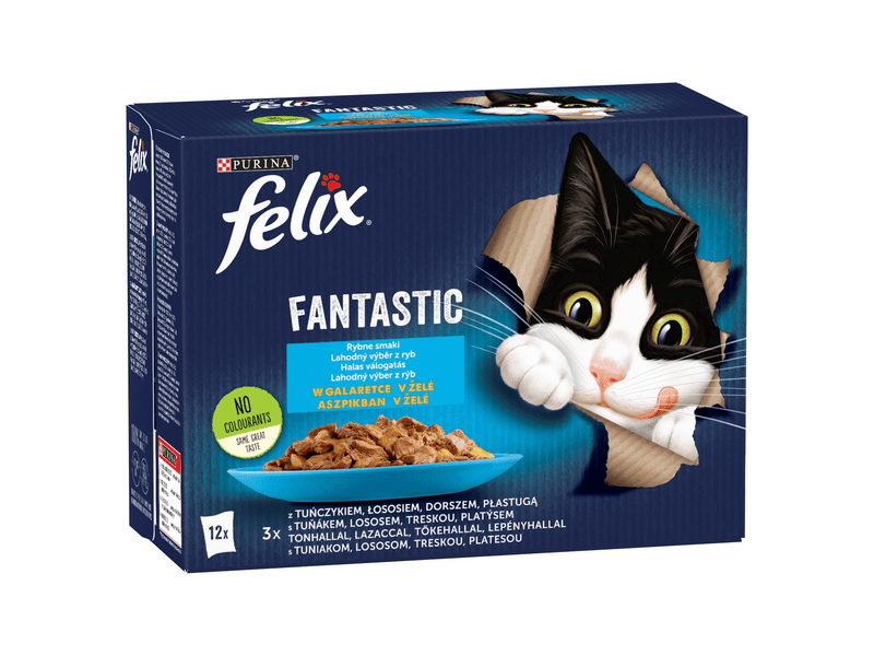 Felix Fantastic halas válogatás aszpikban macskaeledel 12x85g
