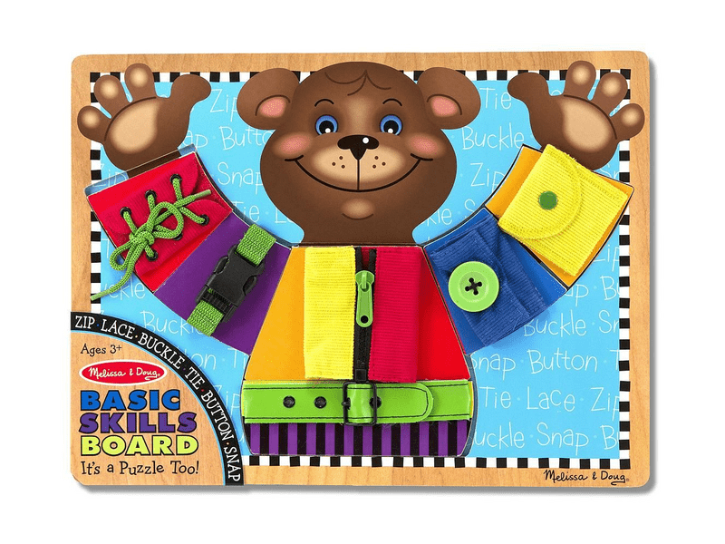 Melissa & Doug készségfejlesztő játék, tanuló maci, öltözködés