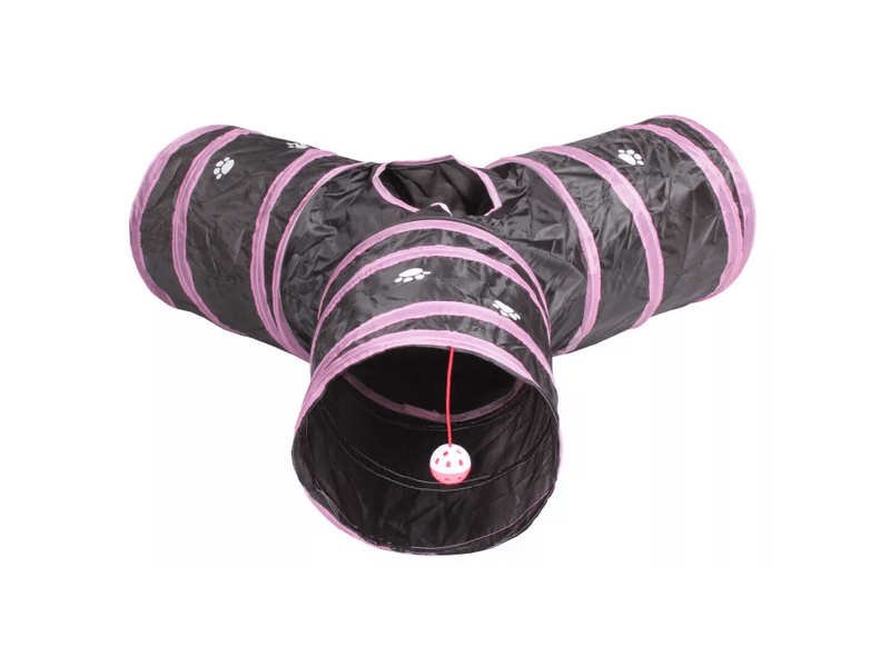 3 lyukas y alagút kisállatoknak, fekete (41779)