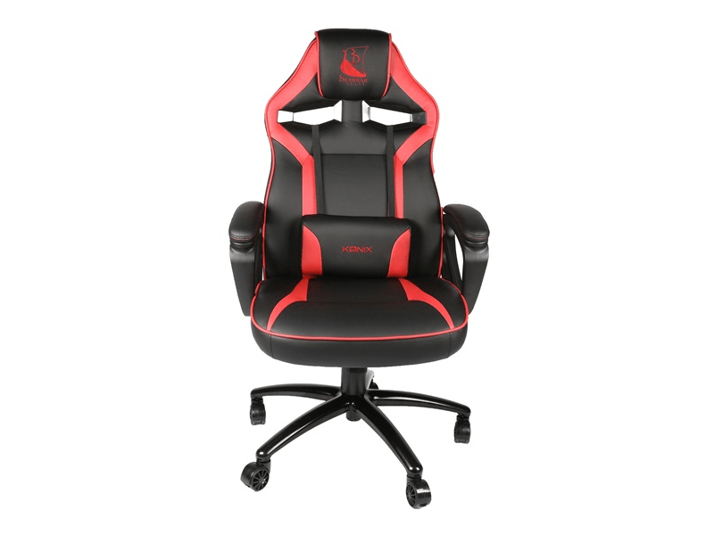 Konix DRAKKAR Thor Gaming szék fej-és deréktámasszal, fekete-piros