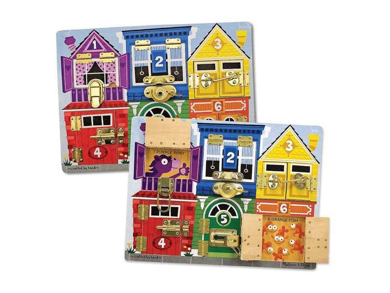 Melissa & Doug készségfejlesztő játék, zárak és reteszek