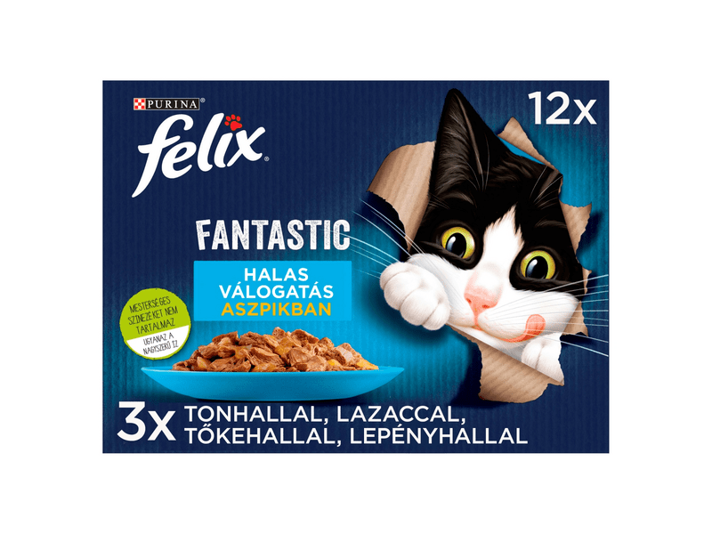 Felix Fantastic halas válogatás aszpikban macskaeledel 12x85g