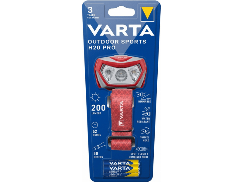 Varta outdoor sports h20 pro fejlámpa