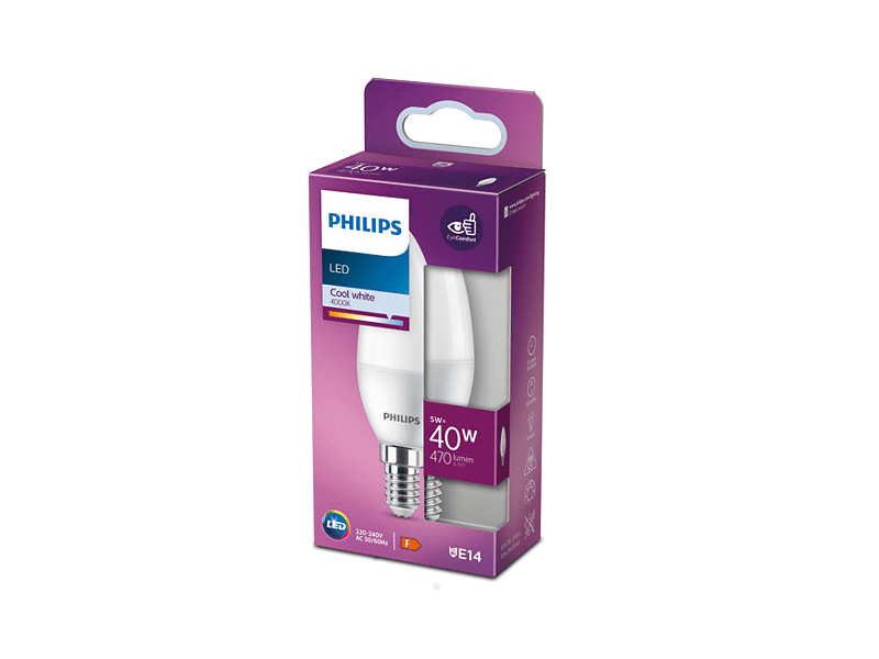 Philips LED izzó E14/40W/matt gyertya 214397