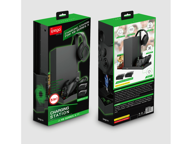 iPega XBX013 asztali tartó, hűtővel 2 db akkumulátorral