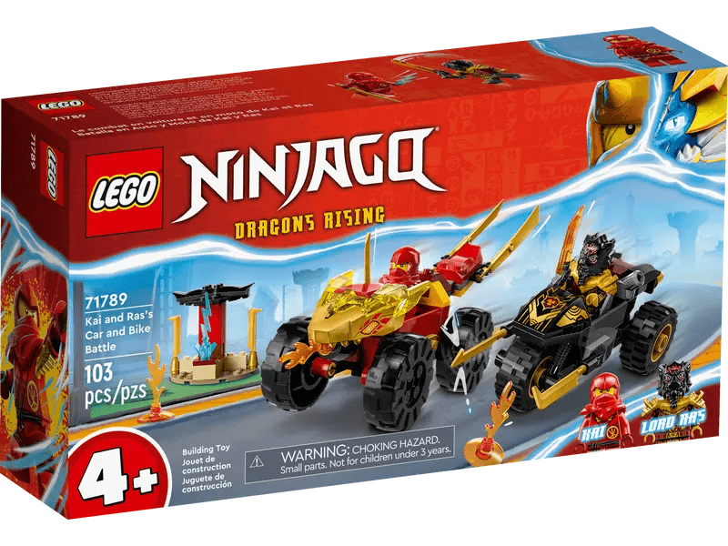 LEGO® NINJAGO® Kai és Ras autós és motoros csatája (71789)