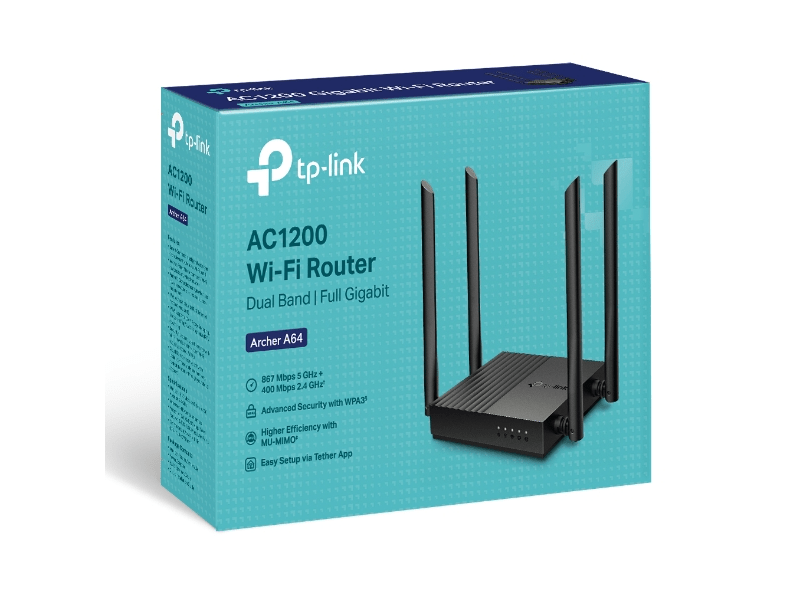 TP-Link (Archer A64) AC1200 bežični MU-MIMO WiFi Ruter