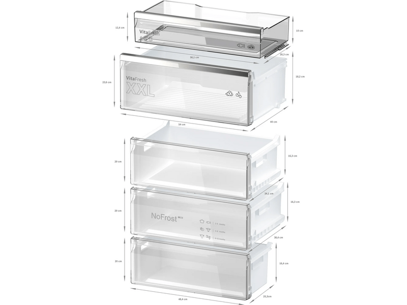 Bosch KGN49LBCF Alulfagyasztós kombinált hűtőszekrény, NoFrost