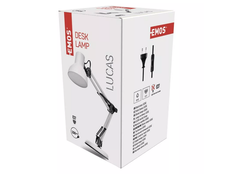 EMOS Lucas asztali lámpa E27 IP20 (Z7609W)