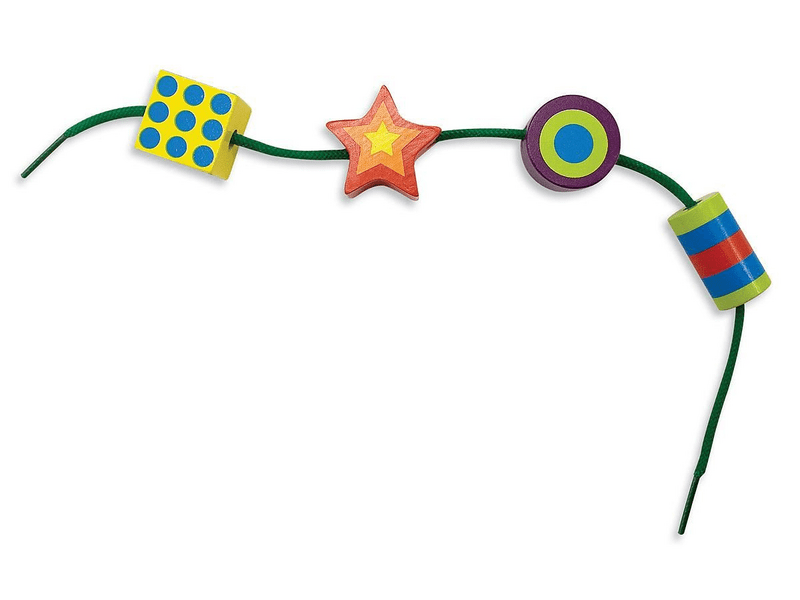 Melissa & Doug fa készségfejlesztő játék, fűzős gyöngyök dobozban