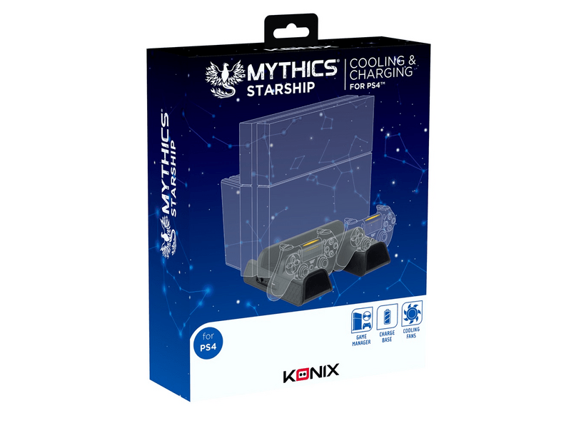 Konix - MYTHICS PS4 Konzol hűtő + Töltő állomás + Játék tartó