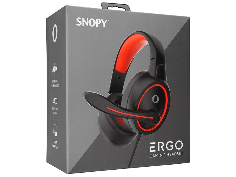 Snopy Fejhallgató - SN-GX1 ERGO Red
