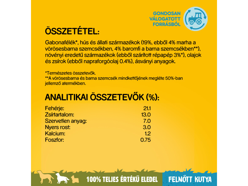 Pedigree száraztáp marha-baromfi felnőtt kutyák számára 7kg
