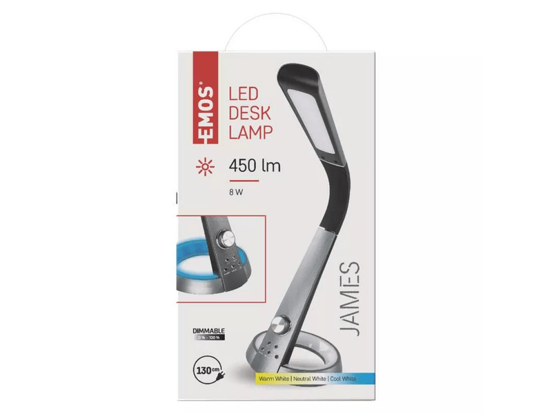 EMOS James LED asztali lámpa, fekete (Z7614)