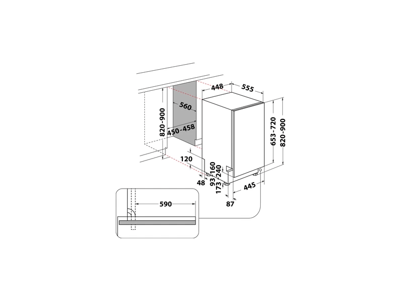 Whirlpool WSIP 4O33 PFE Beépíthető mosogatógép
