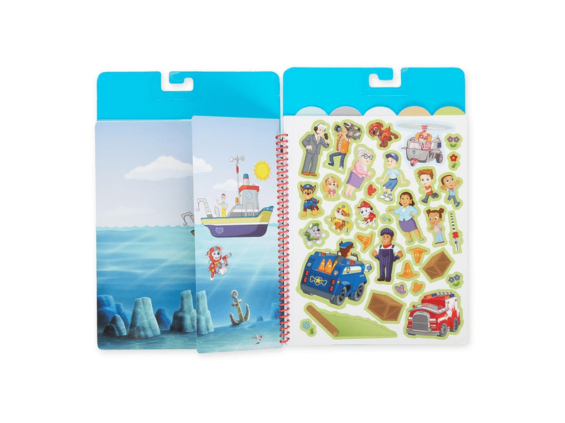 Melissa & Doug kreatív játék, újrahasználható matrica füzet, mancs őrjárat - kaland-öböl