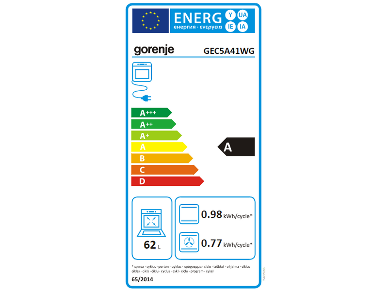 Gorenje GEC5A41WG Kerámialapos Tűzhely