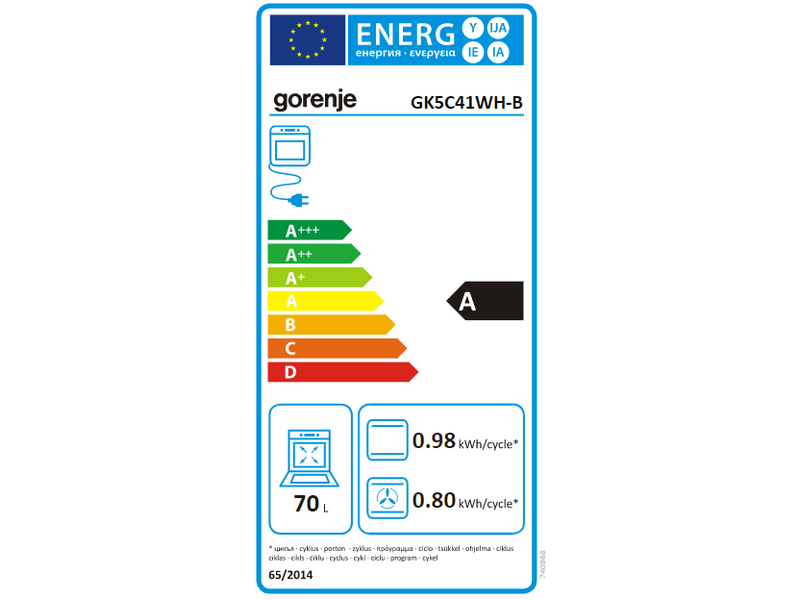 Gorenje GK5C41WH-B Kombinált Tűzhely