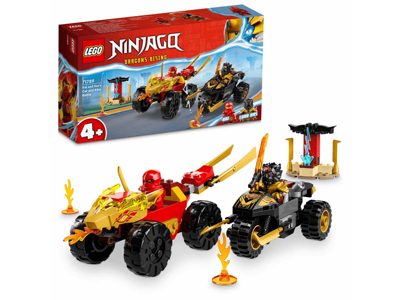 LEGO® NINJAGO® Kai és Ras autós és motoros csatája (71789)