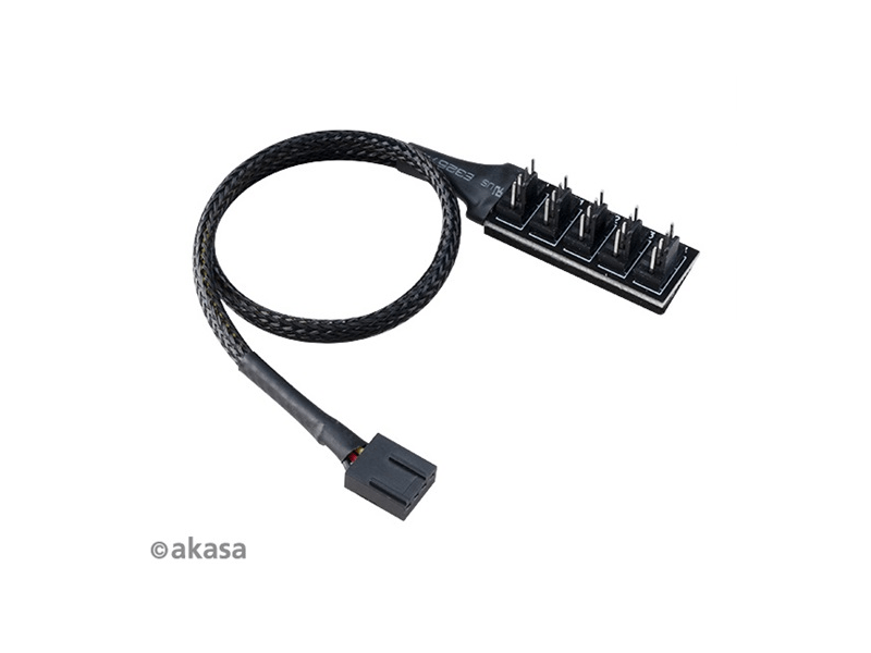Akasa Flexa FP5H 5x4pin PWM ventilátor kábel, 30cm (AK-CBFA08-30BK)