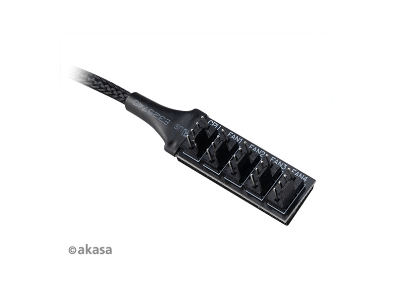 KAB Akasa - Flexa FP5H - 5x 4pin PWM ventilátor kábel - 30cm - AK-CBFA08-30BK