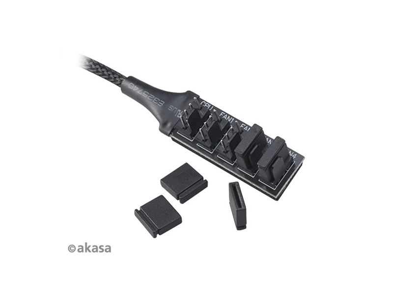 KAB Akasa - Flexa FP5H - 5x 4pin PWM ventilátor kábel - 30cm - AK-CBFA08-30BK