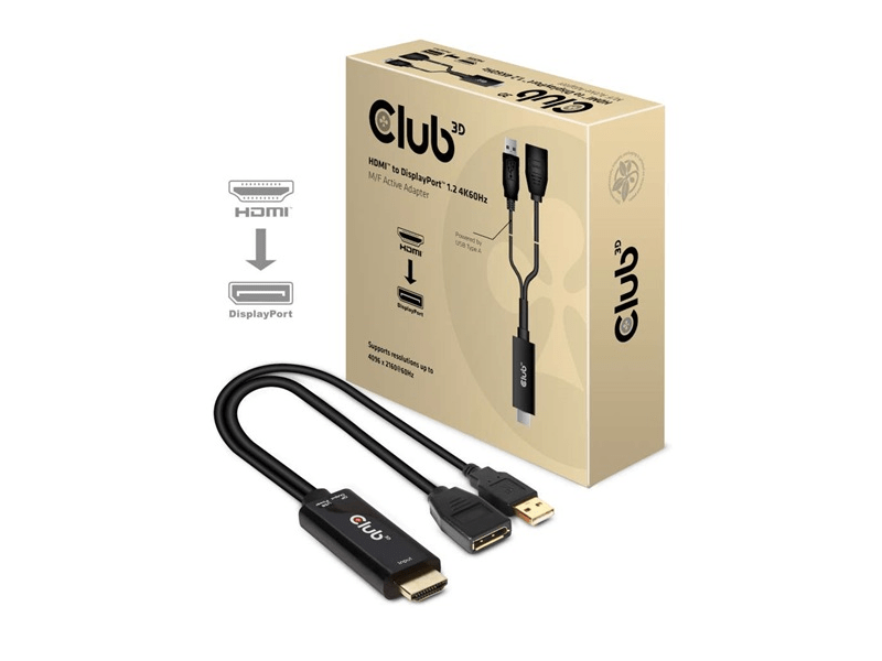 KAB Club3D HDMI - DisplayPort 4K 60Hz M/F Active Adapter