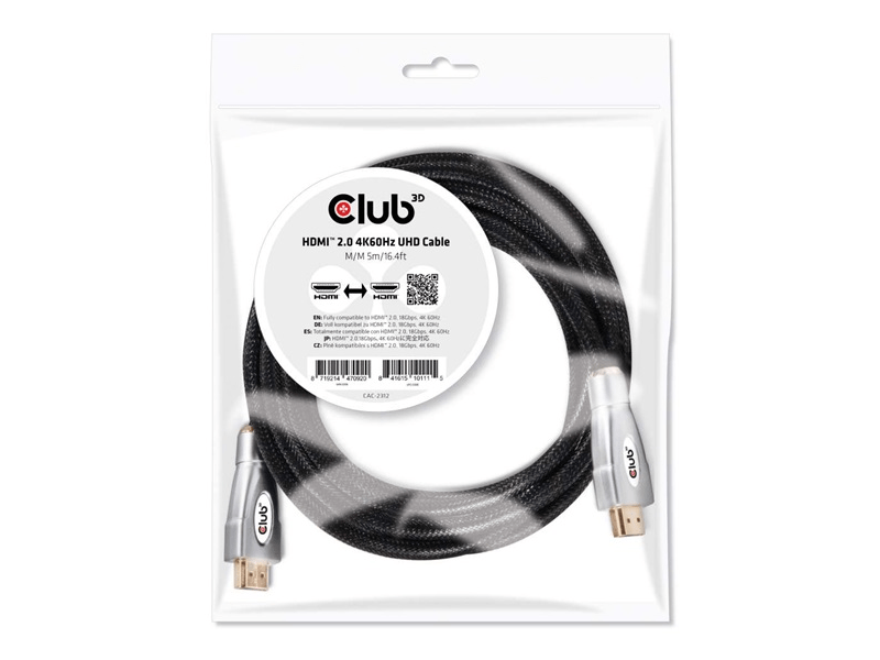 Club 3D CAC-2312 HDMI 2.0 4K60Hz kábel, 5 m