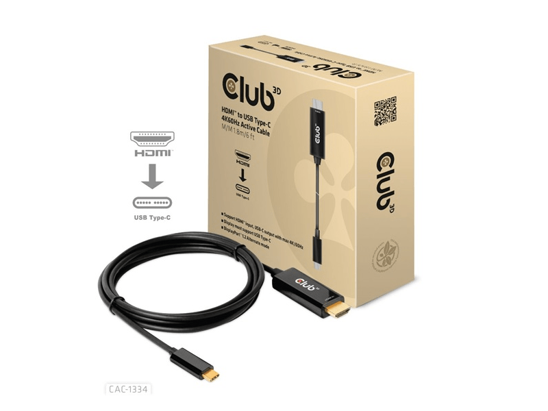 Club 3D  CAC1334 HDMI - USB Type-C Kábel, 1.8m