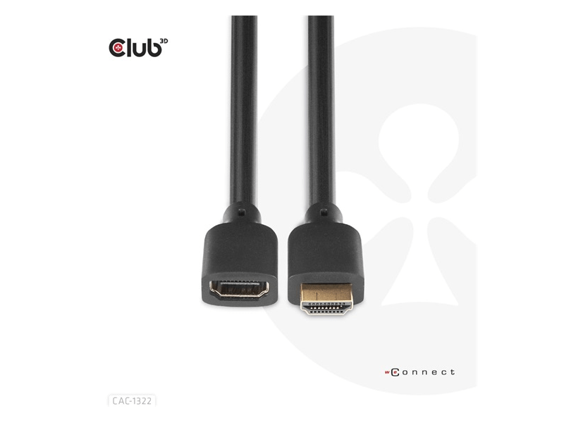 KAB Club3D High Speed HDMI 4K 120Hz 8k 60Hz Extension kábel M/F 1m/3,23ft