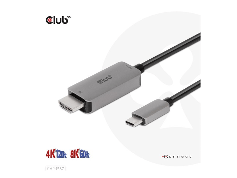 Club 3D CAC-1587 USB Type-C – HDMI kábel, 3 m