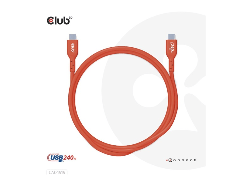 Club3D CAC-1515 USB2 Type-C Bi-Directional USB-IF Adatkábel, 4m