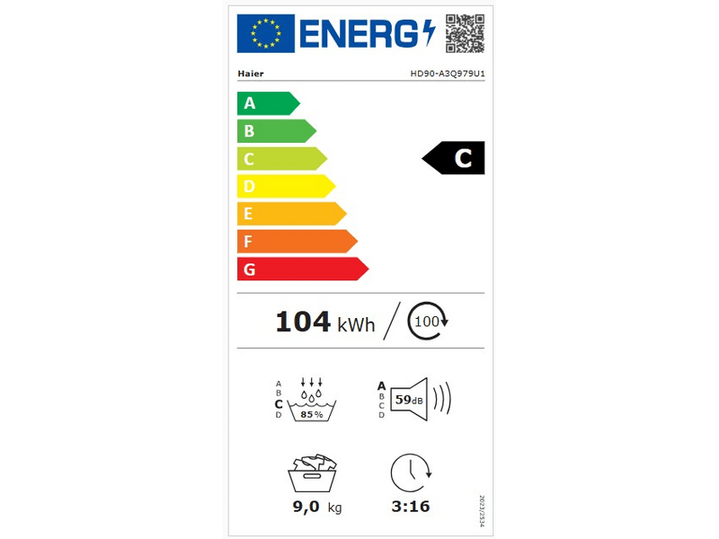 Haier HD90-A3Q979U1-S Hőszivattyús szárítógép