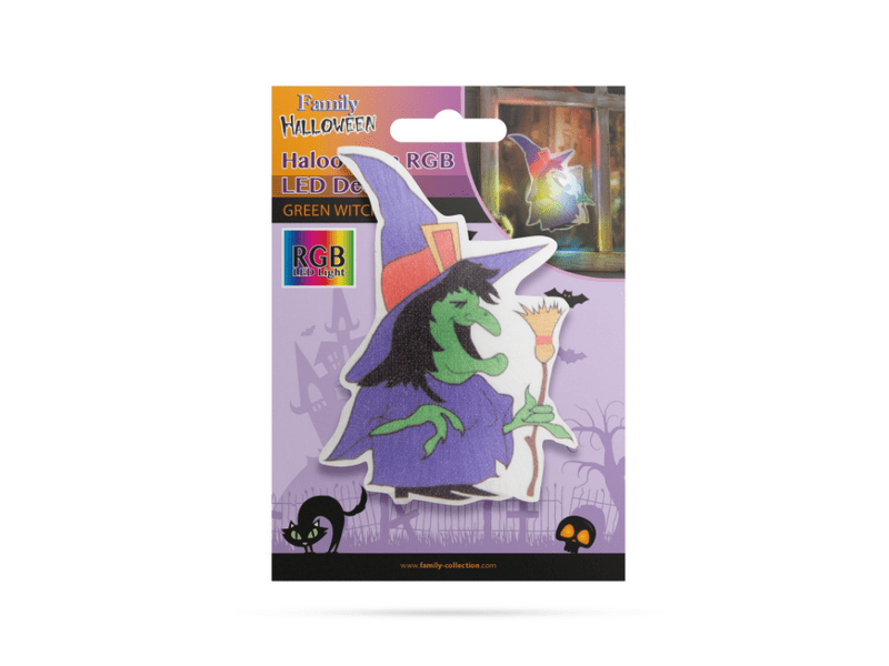 Family 56512A Halloween-i RGB LED dekor - öntapadós - boszorkány