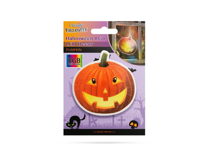 Family 56512B Halloween-i RGB LED dekor - öntapadós - tök