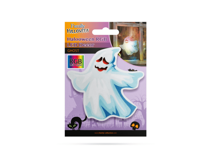 Family 56512C Halloween-i RGB LED dekor - öntapadós - szellem