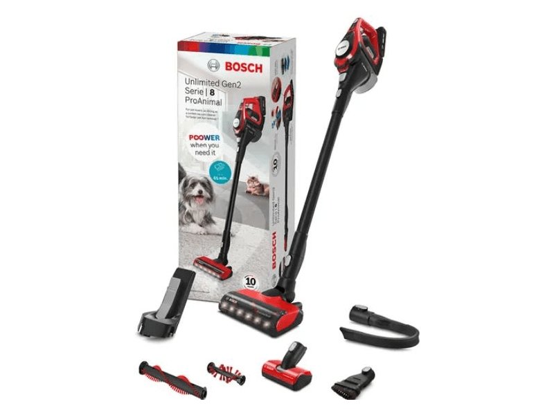 Bosch BBS8214PET Unlimited 8 vezeték nélküli kéziporszívó, vörös
