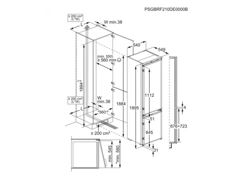 AEG TwinTech® 6000 SCB819E8TS Beépíthető alulfagyasztós hűtőszekrény