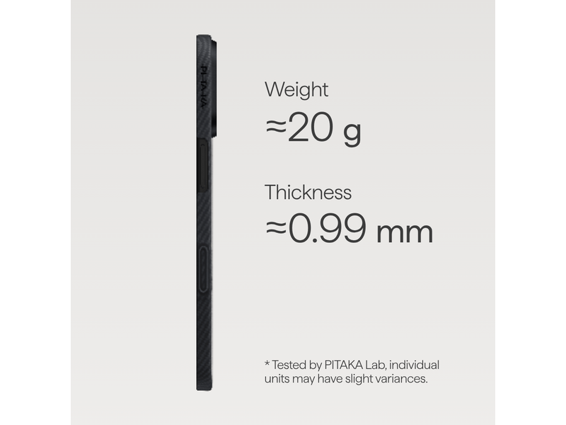 Pitaka Ultra-Slim iPhone 17 Air tok, fekete-szürke (KI1701BA)