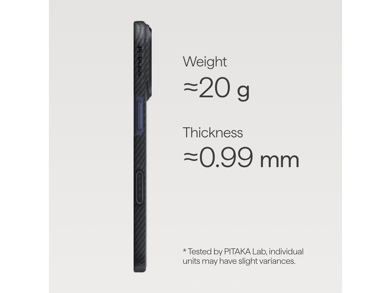 Pitaka Ultra-Slim iPhone 17 Pro tok, fekete-szürke (KI1701BP)