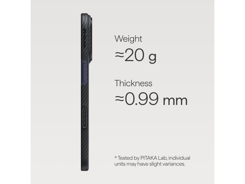 Pitaka Ultra-Slim iPhone 17 Pro Max tok, fekete-szürke (KI1701BPM)