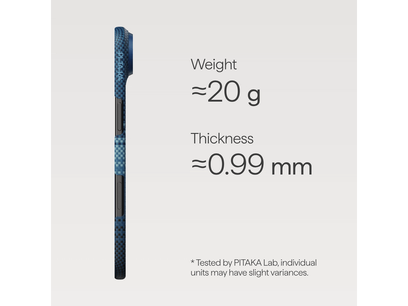 Pitaka Ultra-Slim iPhone 17 Air tok, holdkelte (KI1703M)