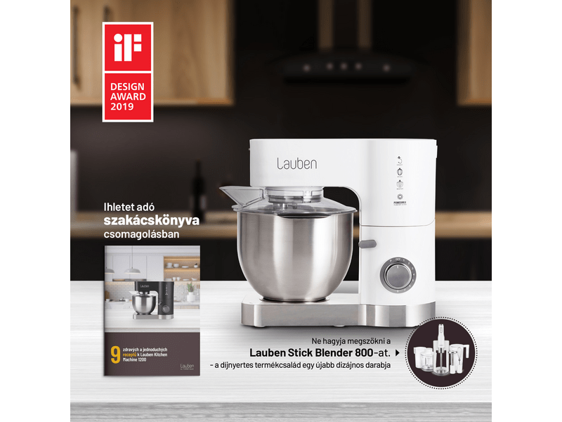 Lauben Kitchen Machine 1200WT Konyhai robotgép, fehér