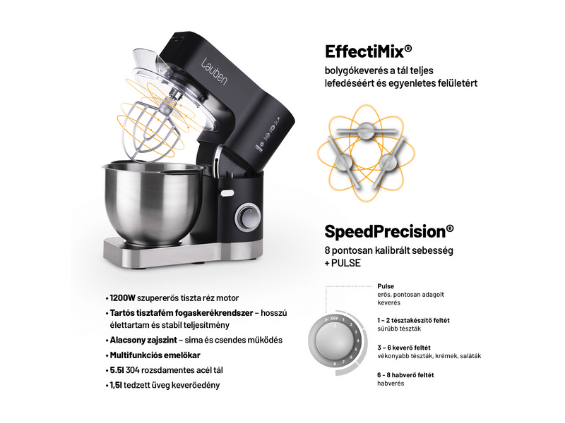 Lauben Kitchen Machine 1200WT Konyhai robotgép, fehér