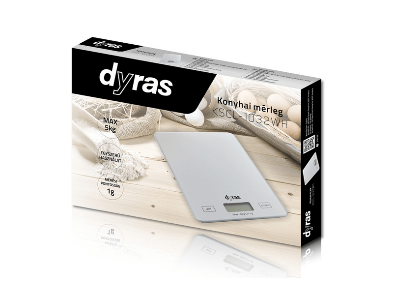 Dyras KSCL-1032WH Konyhai mérleg, fehér