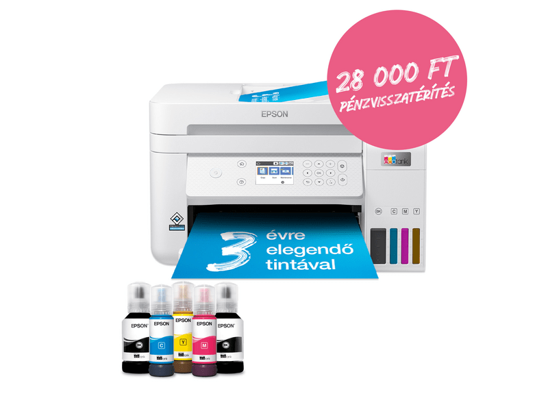 Epson L6276 színes MFP, DUPLEX, 14 000/5200 oldal tintával